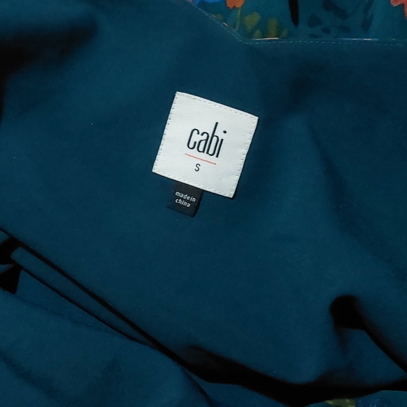 Cabi Teal Floral Print #3449 Still Life Lightweight V-neck Cami Tank Top Blouse - Picture 7 of 10